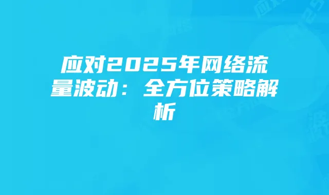 应对2025年网络流量波动：全方位策略解析
