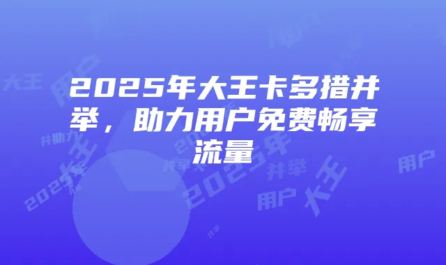 2025年大王卡多措并举，助力用户免费畅享流量
