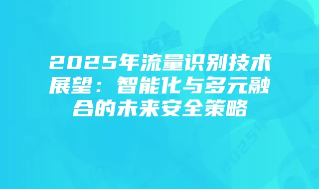 2025年流量识别技术展望:智能化与多元融合的未来安全策略