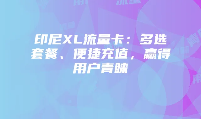 印尼XL流量卡:多选套餐、便捷充值,赢得用户青睐