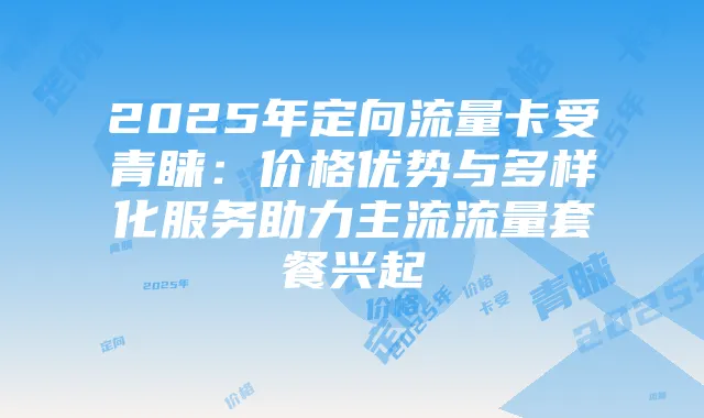 2025年定向流量卡受青睐：价格优势与多样化服务助力主流流量套餐兴起