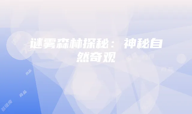 谜雾森林探秘:神秘自然奇观